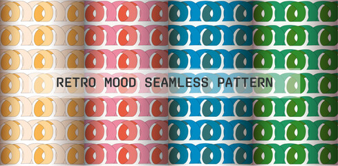80's Retro mood ribbon string seamless pattern available in 4 colors and easy to change all color
