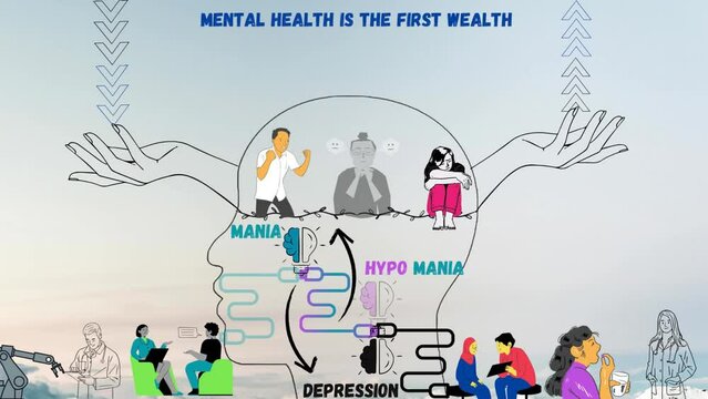 Bipolar mood disorder cycle inside the brain
