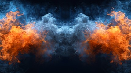 Fototapeta premium The image is of a blue and orange flame