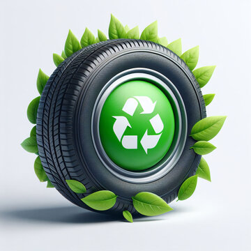 eco symbol in a green natural tire