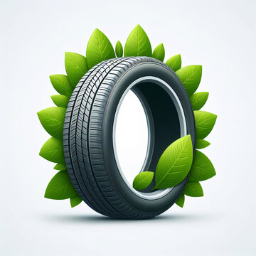 eco car with leaves
