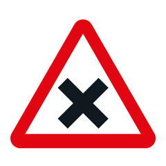 Obraz premium DANGER TRAFFIC SIGNS OF SPAIN, P-2 - Intersection with right priority - SVG