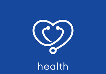 love stethoscope logo. healthcare and medical icon vector design