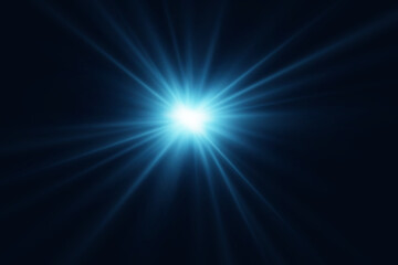Lens flash and light flare. Light of rays and stars.