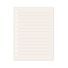 ruled notepad sheet for notes