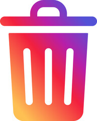 Instagram Trash Can Icon - Waste Disposal Symbol Instagram Gradient App