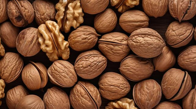Close up of hazelnuts