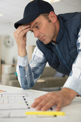 confused worker is checking the plan