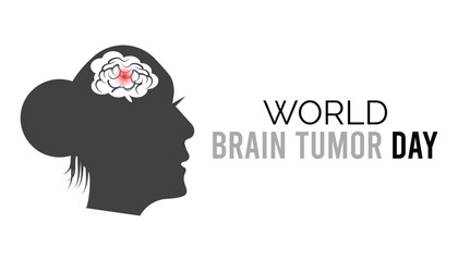 World Brain Tumor Day observed every year in June. Template for background, banner, card, poster with text inscription.