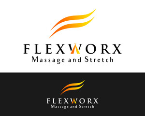 Letter F monogram massage logo design.

