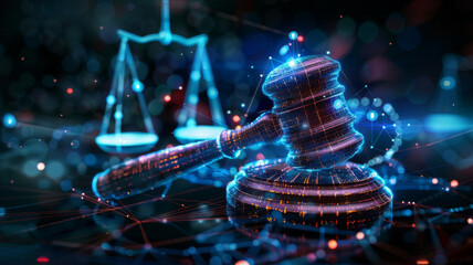 Protecting Large Companies Related Decisions  Significance Digital Court Gavel. Concept Artificial Intelligence