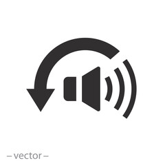 low noise level icon, reduction quiet, volume reduce, less hear, speaker flat symbol on white background - vector illustration