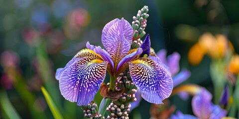 beautiful Iris flower with blur background