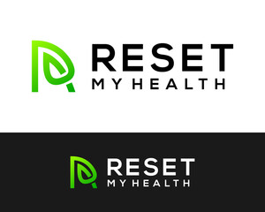 Letter R monogram ecolife natural health logo design.