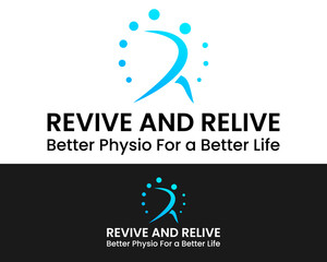 Letter R monogram physiotherapy health clinic logo design.

