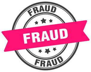 fraud stamp. fraud label on transparent background. round sign