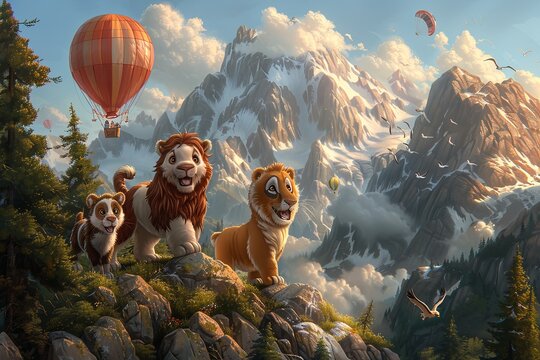 Whimsical Cartoon Characters: Playful Adventures Clipart Extravaganza