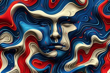 Retro Palette Abstract Shapes Seamless Pattern