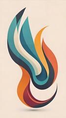 Naklejka premium Abstract Curved Lines in Gradient Earth Tones Art: A Striking Contemporary Illustration