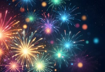 Fototapeta premium Fireworks wallpaper: Abstract firework illustration for july 4th