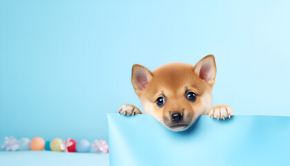 Photograph of isolated dog puppy photo on white background
