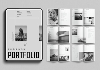 Digital Photography Portfolio Layout Design Template - obrazy, fototapety, plakaty