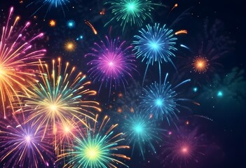 Fototapeta premium Celebration background: Abstract firework background for new years eve