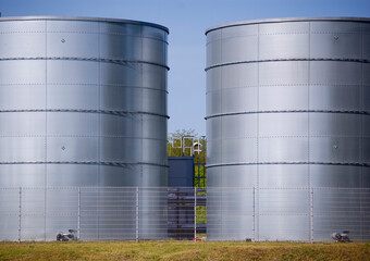 Industrial water reservoir for fire fighting.