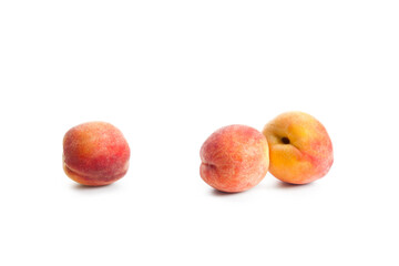 Peaches isolated on white background..