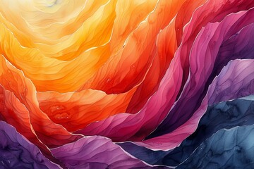 Obraz premium Vibrant Watercolor Abstract Rorschach Blots: A Captivating Display