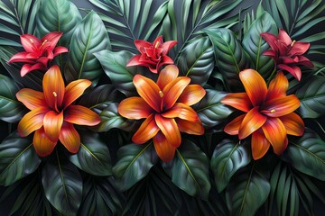 Obraz premium Rare and Exotic Botanical Clipart: Elegant Illustrations of Unique Plants