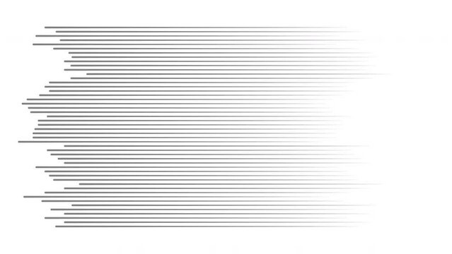 Line background, animated lines appearing fading on on white background.