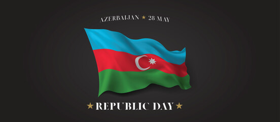 Azerbaijan republic day vector banner, greeting card