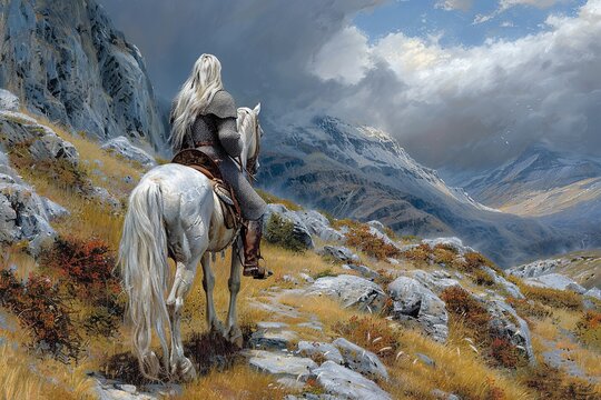 Knight in Chain Mail Mounted on Majestic Destrier