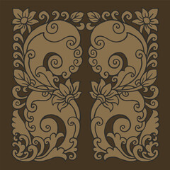 Floral traditional ornament Hand drawn illustration vector