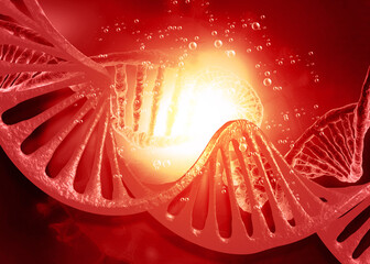 DNA strand on abstract background. 3d illustration.