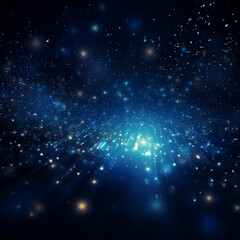 Fototapeta premium abstract blue background with glowing lines and particles. vector illustration.