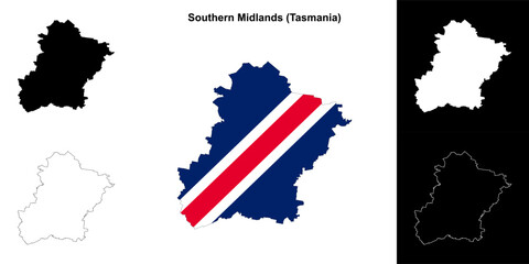 Southern Midlands (Tasmania) outline map set