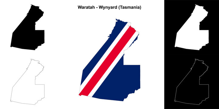 Waratah - Wynyard (Tasmania) outline map set