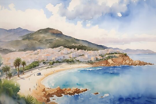 Annaba Argentina Country Landscape Illustration Art	