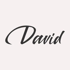 David. English name handwritten inscription. hand drawn lettering. High quality calligraphy card. Vector illustration.