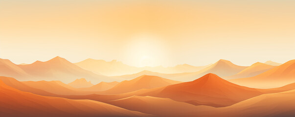 Abstract landscape with mountains and hills, panoramic view, generated ai
