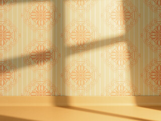 Orange Indoor Shelf Retro Wallpaper Background