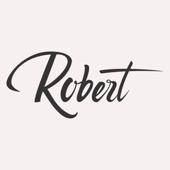 Robert. English name handwritten inscription. hand drawn lettering. High quality calligraphy card. Vector illustration.