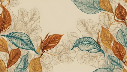 Fototapeta na wymiar beautiful vector flowing leaf art
