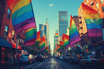 Pride concept, Pride festival, Pride Month flag and rainbow, 3D illustration