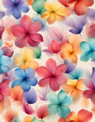 Portrait image of multicolored petals scattering