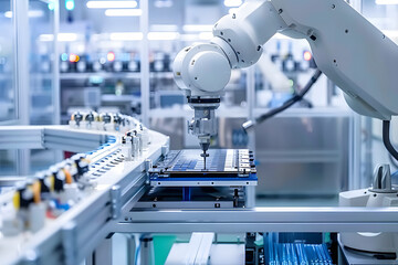 半導体の基盤を工場で自動化して組み立てるテクノロジー