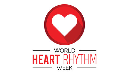 World Heart Rhythm Week observed every year in June. Template for background, banner, card, poster with text inscription.
