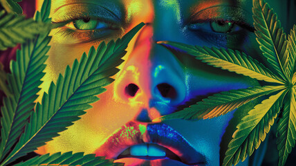 Obraz premium abstract ganja leaf background